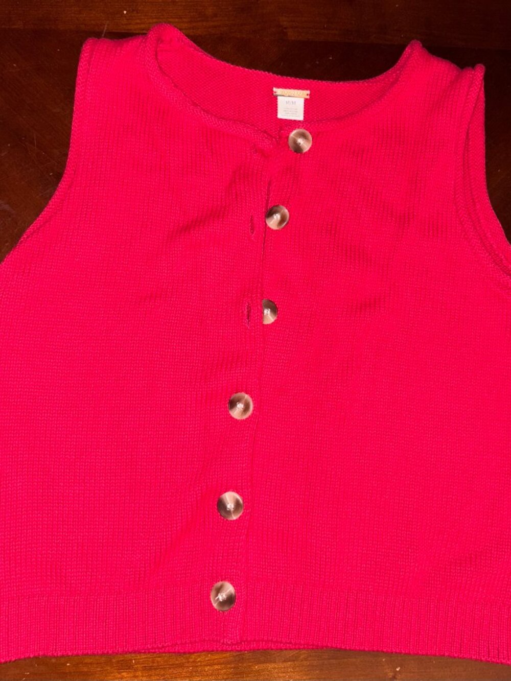Red Buttoned Sweater Vest